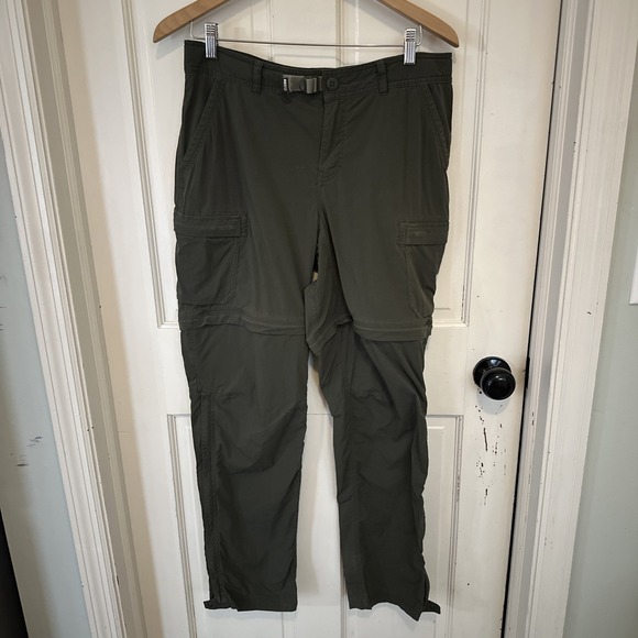 REI Pants - REI Womens Convertible Cargo Pants Olive Green Ankle Zip Mid Rise Pockets Sz 12